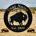 Bison Circle Monogram Sign