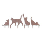 Cat Set of 4 Yard or Fence Signs - Metal Cat Decor