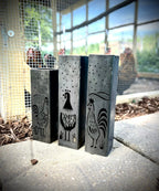 Chicken Coop Trio Luminary Pillars w/ Solar Cap