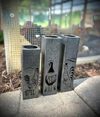 Chicken Coop Trio Luminary Pillars w/ Solar Cap