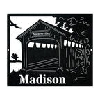 Covered Bridge Sign - Rustic Metal Wall Art | Weather Resistant Home Decor