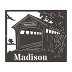 Covered Bridge Sign - Rustic Metal Wall Art | Weather Resistant Home Decor