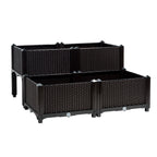 Set of 4 Elevated Flower Vegetable Herb Grow Planter Box