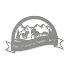 Great Outdoors- Half Moon Wild Horses Personalized Metal Sign