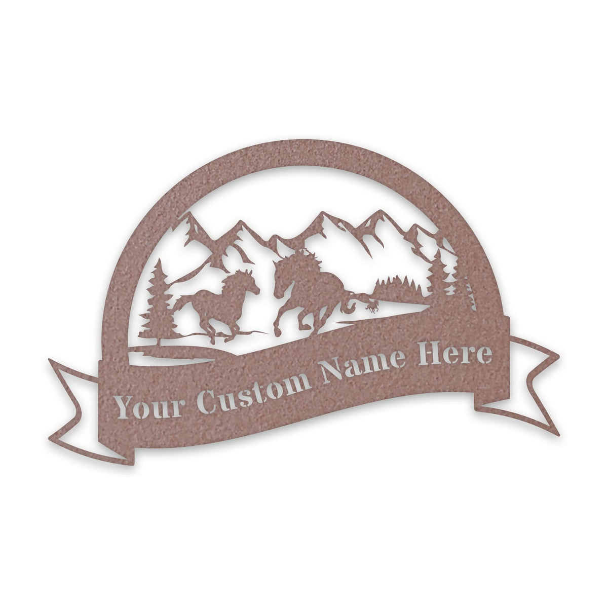 Great Outdoors- Half Moon Wild Horses Personalized Metal Sign