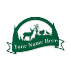 Great Outdoors Halfmoon Deer and Turkey Personalized Metal Sign