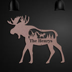 Great Outdoors Moose with Scenery Personalized Metal Sign