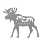 Great Outdoors Moose with Scenery Personalized Metal Sign