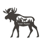 Great Outdoors Moose with Scenery Personalized Metal Sign