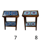 Talavera Tile End Table | Handmade Mexican Wood Accent Furniture