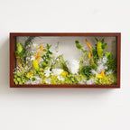 "Micro Landscape Frame" - Real Preserved Flower Mini Garden Shadow Box (Panoramic Desk Decor)