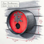 ADG42 Zen Birdhouses | Koi Pond Inspired with Easy Maintenance Clean Out