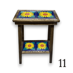 Talavera Tile End Table | Handmade Mexican Wood Accent Furniture