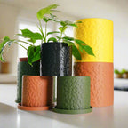 Tiny Squiggle Cheetah Planter Pot, With Drainage & Drip Tray