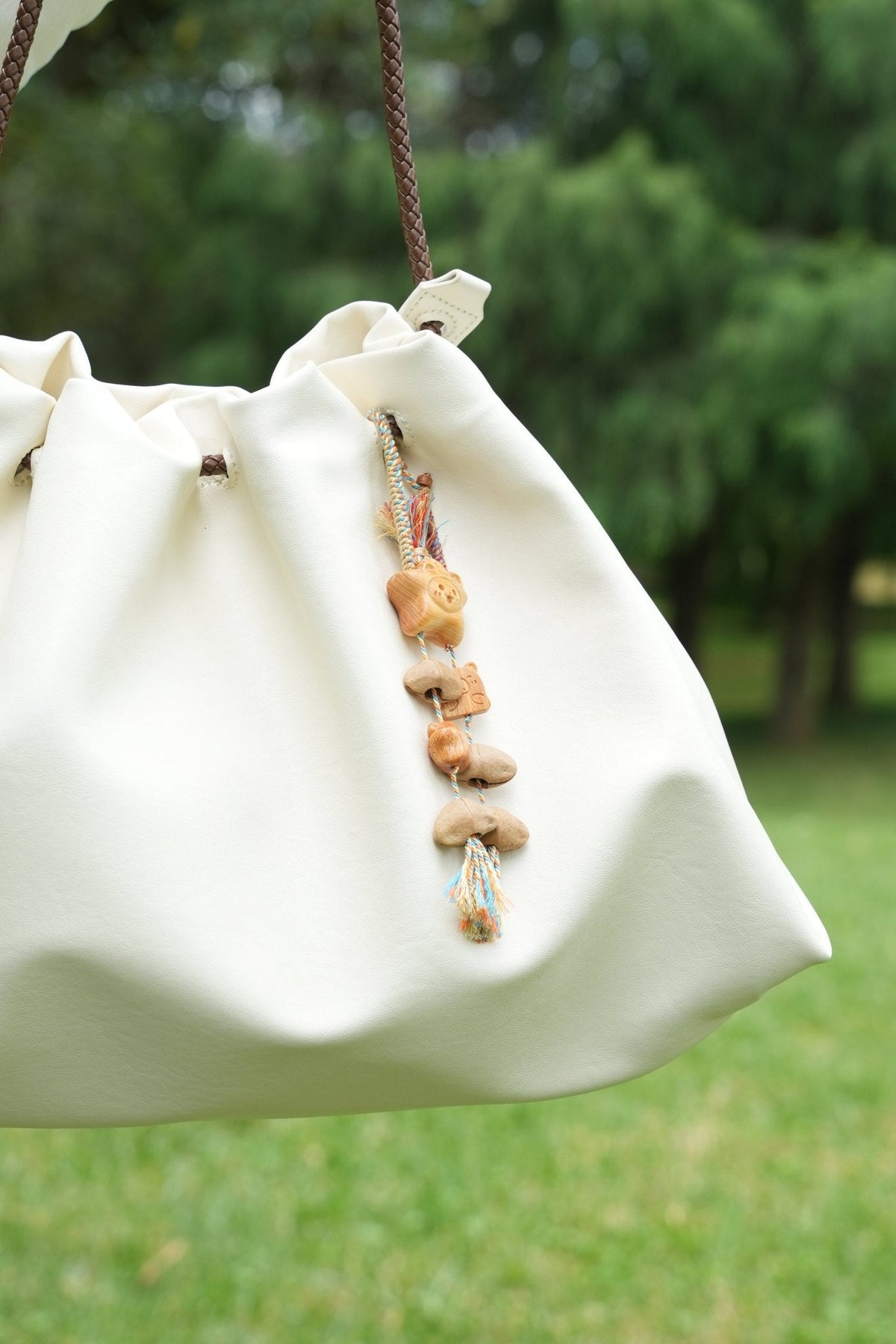 "The Happy Star" - Carved Wood Smiling Star & Toast Bag Charm